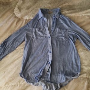 Blue and white striped shirt